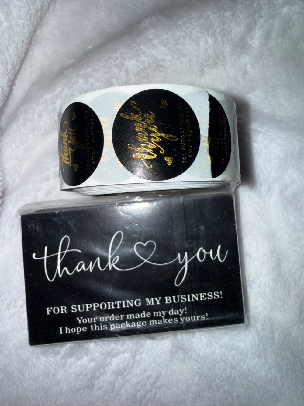Thank You Packaging Sticker Set - Black & Gold